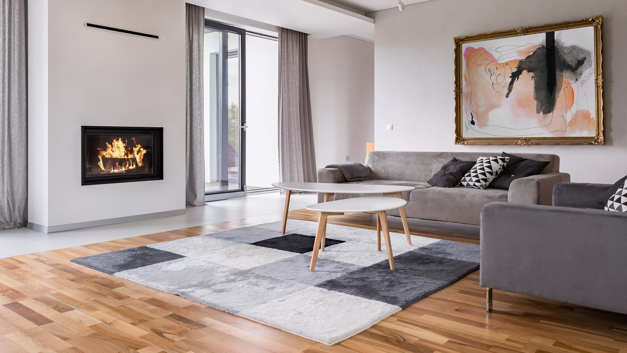 wood floors in living room